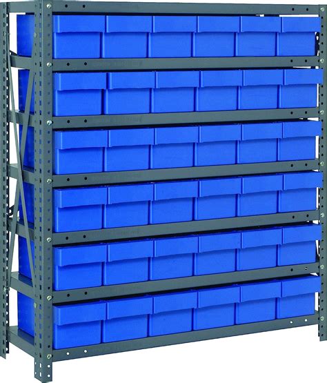 Open Shelving Storage System With Euro Drawers Bin Color