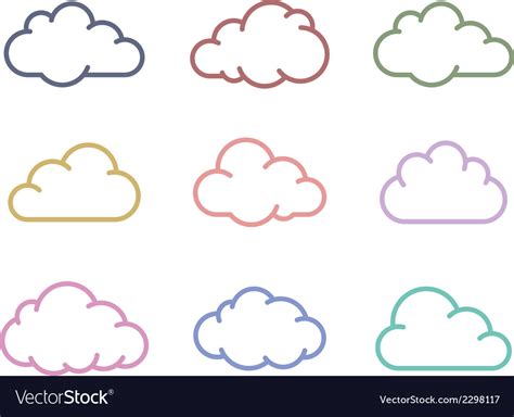 Cloud Shapes Collection Royalty Free Vector Image
