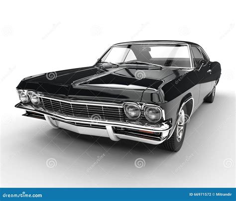 Muscle Car Front View Closeup Stock Illustration Illustration Of