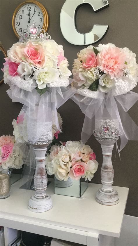 Our sweet 16 centerpieces are customizable and doubles as party favors. DIY Flowers Centerpiece for weddings/ Sweet 15/16/ Party By: Rosaliz | Flower centerpieces ...