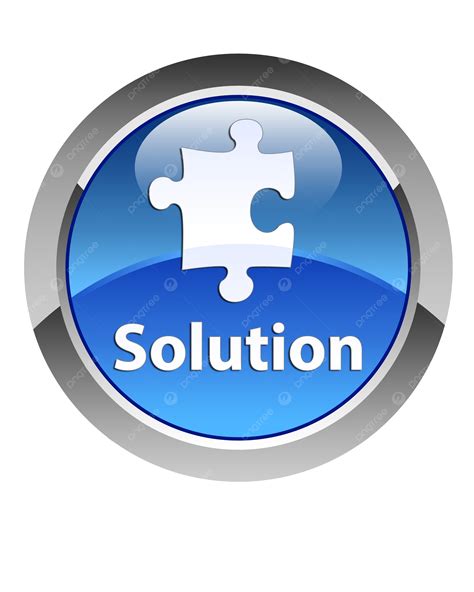 Solution Glossy Blue Round Button Web Creative Connection Game Png