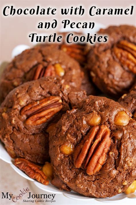 Chocolate Cookie With Bits Of Caramel And A Half Pecan Right On Top
