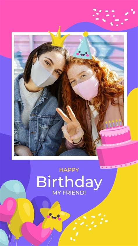 Free Abstract Colorful Birthday Instagram Story Template