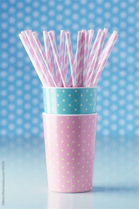 Pink Paper Straws By Milena Milani Stocksy United