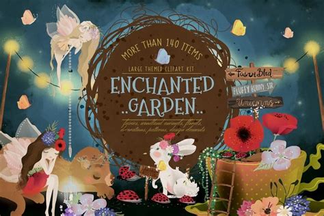Enchanted Garden Digital Clipart Fairy Clipart Fantasy
