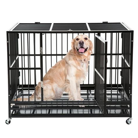 48 Large Heavy Duty Dog Cage Crate Kennel Metal Pet Playpen Portable