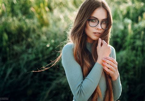 Evgeny Freyer Outdoors Glasses Px Long Hair Portrait Women With Glasses Face Women