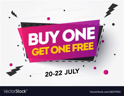Buy 1 Get 1 Free Sale Banner Discount Tag Design Vector Image