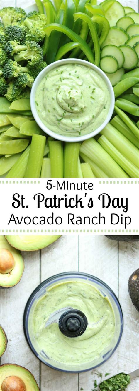 An Avocado Ranch Dip With Broccoli And Other Vegetables