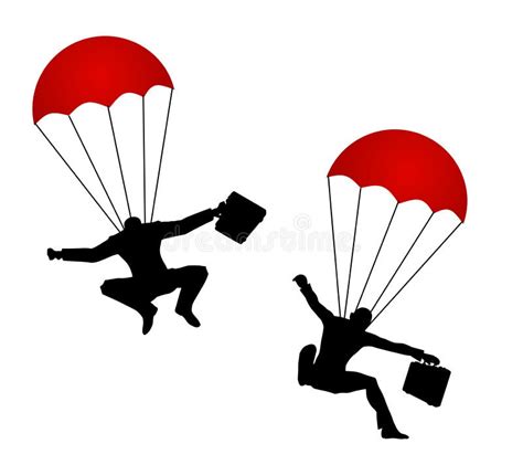 Businessmen Wearing Parachutes Stock Illustration Illustration Of