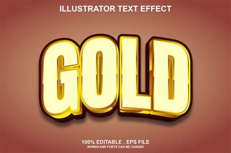 Premium Vector Gold 3d Text Effect Editable