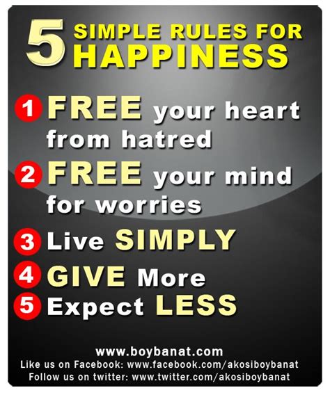 5 Simple Rules For Happiness 1 Free Your Heart From Hatred 2 Free