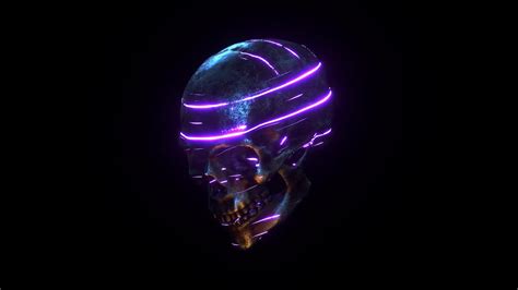 Neon Light Skull Loop Stock Motion Graphics Motion Array