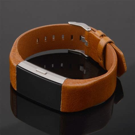 henoda genuine leather bands for fitbit charge 2 charge 2 strap style brown fit