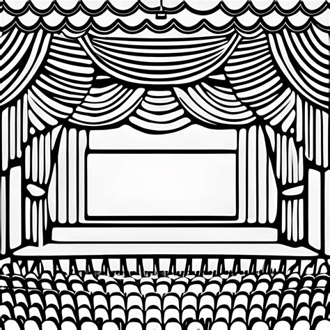 Desenho De Palco De Teatro Para Colorir
