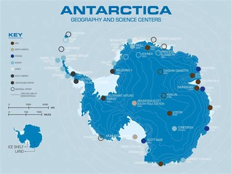 Poster 1 A Full Map Of Antarctica Including Topographic Lines And