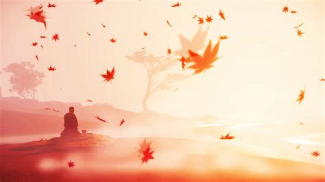 Download 1920x1080 Wallpaper Ghost Of Tsushima Autumn Falling Leaves