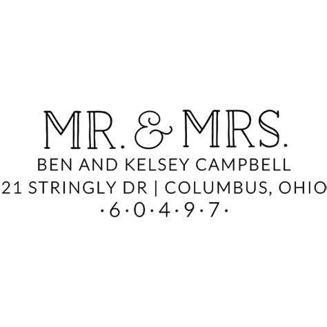 Campbell Wedding Address Stamp Custom