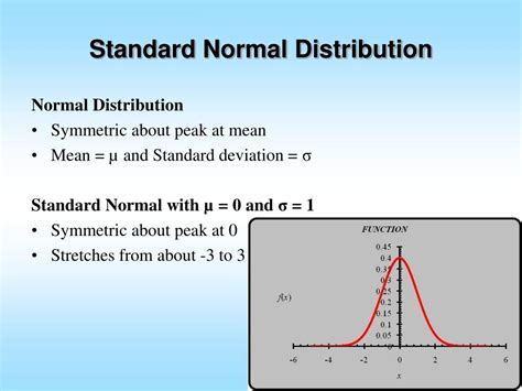 The normal distribution is the most important distribution in statistics because it fits many natural phenomena. PPT - Standard Normal Distribution PowerPoint Presentation ...