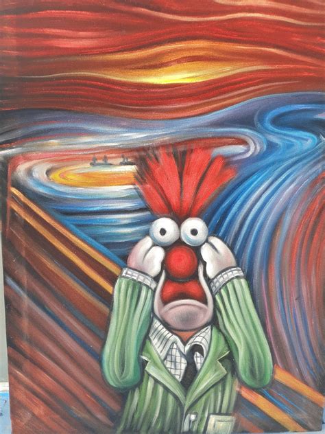 Beaker Muppet Painted In Style Of The Scream By Etsy