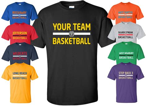 Basketball Team T Shirt With Your Custom Text Available In Etsy