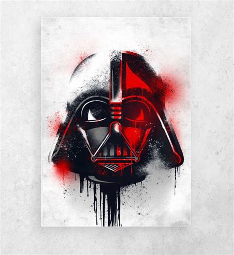 Star Wars Darth Vader Graffiti Helmet Magnetic Metal Poster Etsy