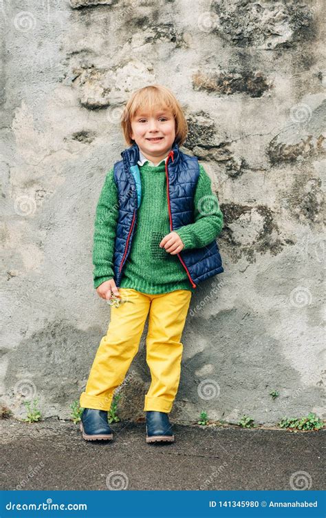 Outdoor Portrait Of A Cute Little Boy Stock Photo Image Of Caucasian