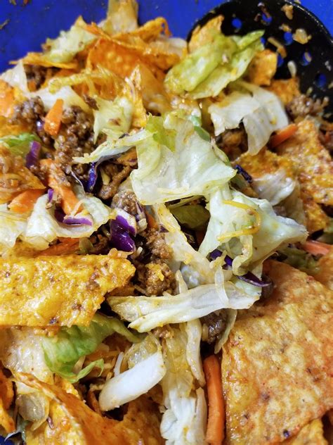 I think this recipe is very easy to make and takes very little time to cook. Doritos Taco Salad 12 | Just A Pinch Recipes