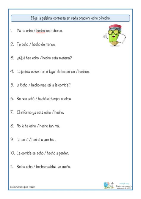 Ortografía Verbo Hacer Y Echar Aula Pt