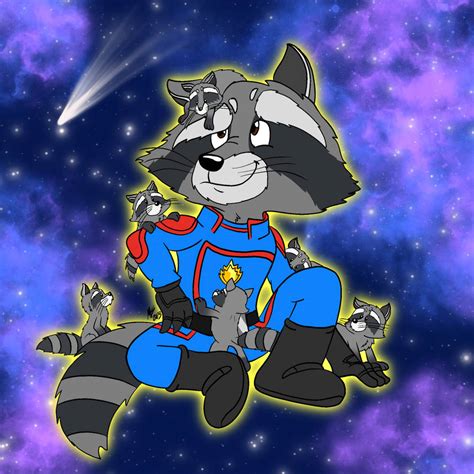 Rocket With Baby Raccoon By Maizie0201 On Deviantart