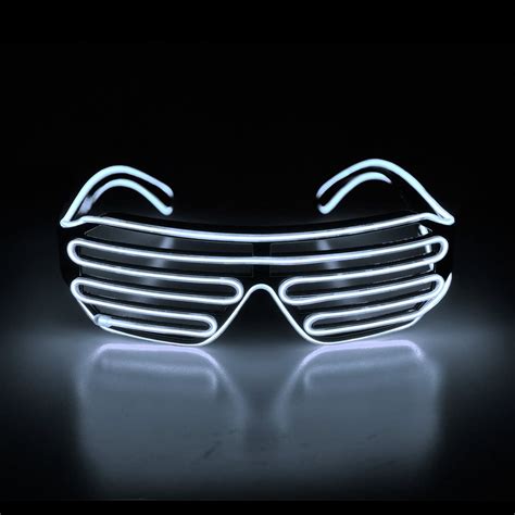 aquat light up flashing shutter neon rave glasses el wire led sunglasses voice