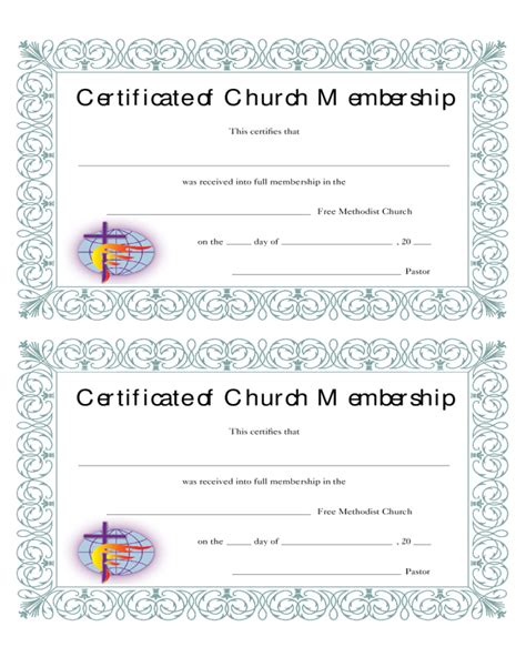 This church membership transfer letter displays the recipient information, the date the letter was created, the content body of the letter, a signature field for both the church head and church secretary. 2020 Membership Certificate - Fillable, Printable PDF ...