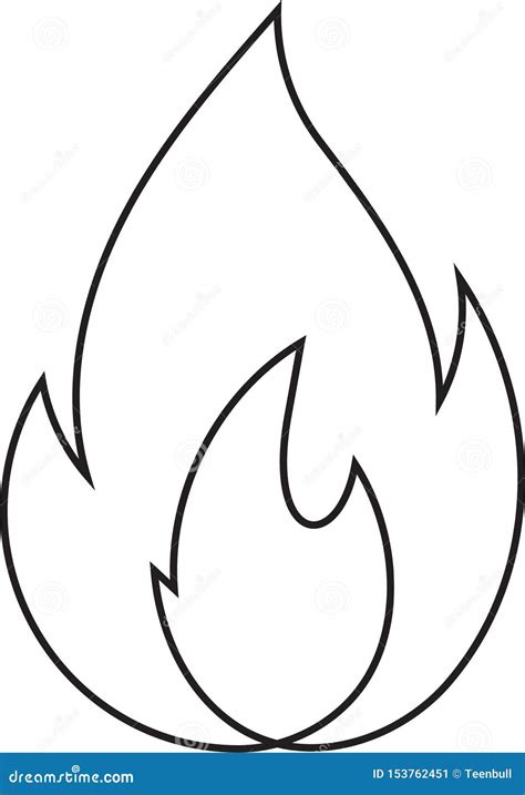 Fire Doodle Icon Vector Han Draw Royalty Free Stock Image