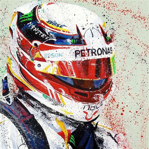 Lewis Hamilton F1 Formula 1 Art By Sean Wales Portrait Painting