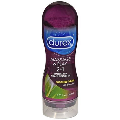 durex massage and play 2 in 1 pleasure gel soothing touch with aloe vera 6 76 oz medcare