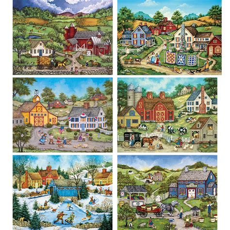 Set Of 6 Bonnie White 1000 Piece Jigsaw Puzzles Spilsbury