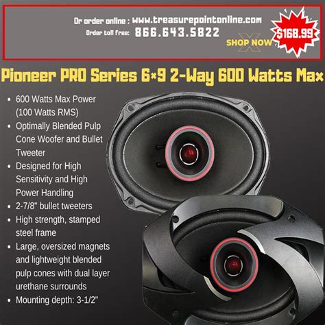 Pioneer Pro Series 6x9 2 Way 600 Watts Max Car Audio Pro 2 Way