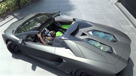 Matte Black Lamborghini Aventador Lp700 4 Roadster Start Up Sound