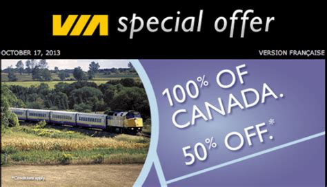 VIA Rail Canada Special Offers: Save 50% On Travel Fares | Canadian