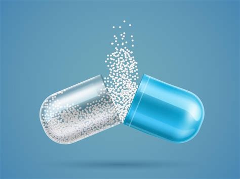 Premium Vector Open Realistic Medicine Capsule Medical Pill Half