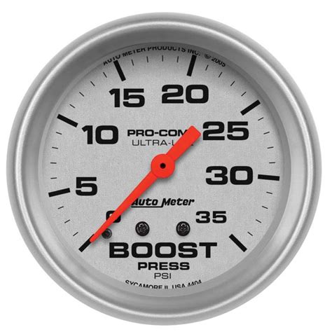 Autometer 2 58in Boost Gauge 0 35 Psi Ultra Lite 4404