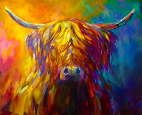 Rosslyn Original Highland Cow Oil Painting By Sue Gardner Artwork