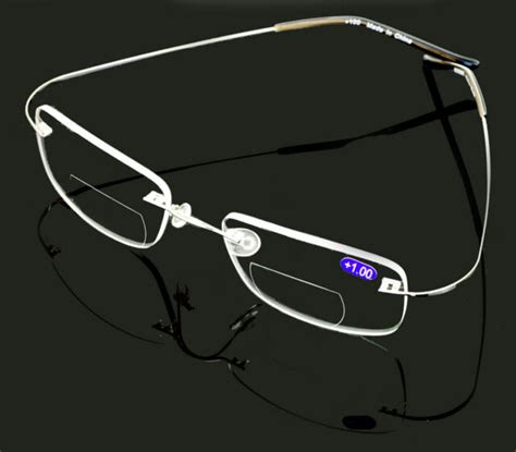 Bifocal Lightweight Slim Rimless Wire Reader Flexible Reading Glasses Bi Focal Ebay