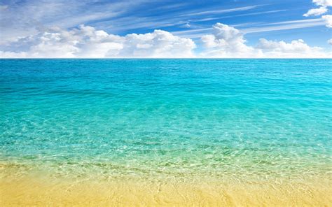 nature landscape sea beach horizon caribbean tropical clouds sand turquoise summer