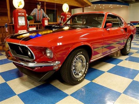 1969 Ford Mustang Mach 1 Super Cobra Jet Candy Apple Red Black For