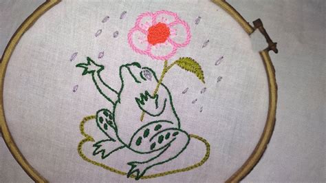 Frog Embroidery Embroidery Stitches Hand Embroidery Youtube