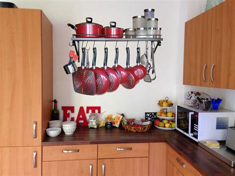 wall pots pans mounted pot rack shelves holders hooks holder pan kitchen organizer storage