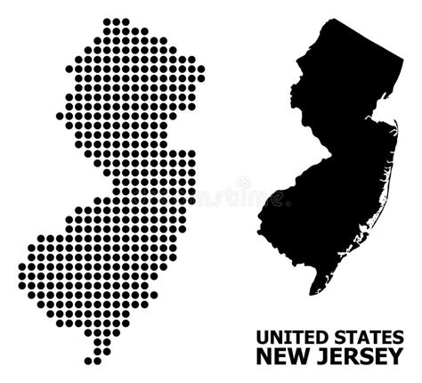 Dot Mosaic Map Of New Jersey State Stock Illustration Illustration Of