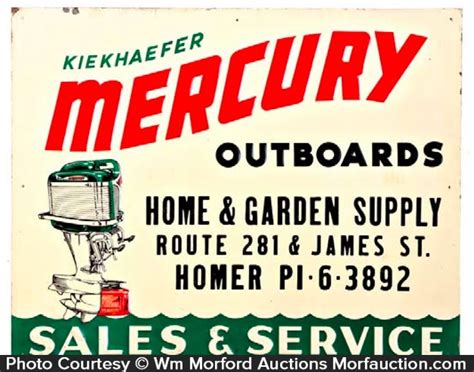 Antique Advertising Mercury Outboard Motors Sign • Antique Advertising