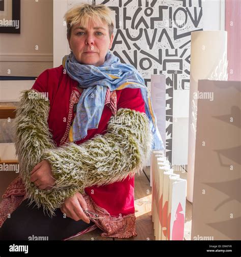 Welsh Visual Artist Ruth Jen Evans With Some Of Her Work At Oriel Y Bont Aberystwyth Wales Uk